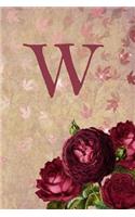 W: Initial roses floral line notebook jotter