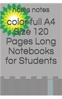 color full A4 Size 120 Pages Long Notebooks for Students