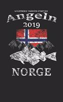 Wikstroem - Notes: Norway Fishing 2019 Fish Mountains used look - Notebook 6x9 dot grid