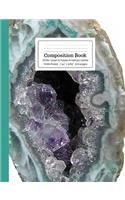Composition Book White, Green & Purple Amethyst Geode Wide Ruled