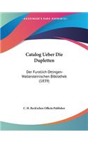 Catalog Ueber Die Dupletten