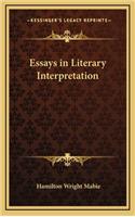 Essays in Literary Interpretation