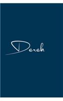 Derek: notebook with the name on the cover, notebook for notes, Journaling