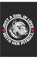 Just A Girl In Love With Her Pitbull: Kariertes A5 Notizbuch oder Heft für Schüler, Studenten und Erwachsene(670 Sprüche Und Lustiges)
