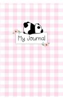 My Journal: Personal Diary for Girls. Blank and Lined Pages with Cute Panda Illustrations, Mood Tracker, Outfit Planner and Highs and Lows Pages.
