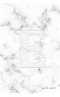 E 2020-2021: Weekly Monthly Planner - Personalized Marble Monogram - 6x9 in - 2020 Calendar Organizer with Bonus Dotted Grid Pages + Inspirational Quotes + To-Do(5 Personalized Planners)