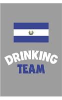 Drinking Team Notebook: Lined Journal, 120 Pages, 6 x 9, El Salvador Flag Beer Olympics Gift Journal Matte Finish