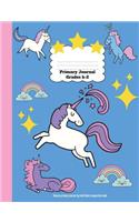 Primary Journal Grades k-2: Unicorn primary journal top half blank composition book