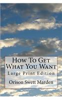 How To Get What You Want: Large Print Edition