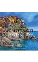World Travel Destinations Calendar 2019: 16 Month Calendar