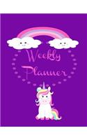 Weekly Planner: Undated Perpetual Cute Kawaii Magical Unicorn Theme Planner 52 Weeks