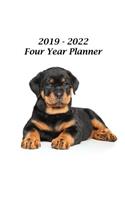 2019 - 2022 Four Year Planner: Rottweiler Puppy Cover - Includes Major U.S. Holidays and Sporting Events