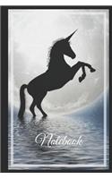 Notebook: Unicorn Silhouette Under the Moon