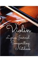 Violin Lyrics Journal Songwriting Notebook