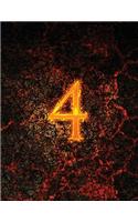 Monogram "4" Sketchbook: Blank Art Pad Notebook Journal(30 Monogram Fire 150 Sketch)