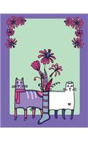 My Big Fat Bullet Journal for Cat Lovers Funny Cats Pattern in Socks with Flowers 4: Jumbo Sized Dot Style Bullet Journal Notebook - 300 Plus Numbered Pages with 300 Dot Grid Pages, 6 Index Pages and 2 Key Pages in Large 8.5 X 11 Siz