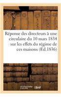Analyse Des Réponses Des Directeurs À Une Circulaire Ministérielle Du 10 Mars 1834