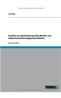 Ansätze zur Bestimmung des Wertes von Lebensversicherungsunternehmen: (German)