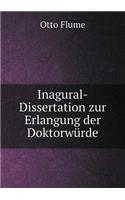 Inagural-Dissertation zur Erlangung der Doktorwürde: (German)