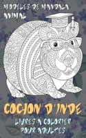 Livres à colorier pour adultes - Modèles de mandala - Animal - Cochon d'Inde