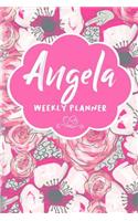 Angela Weekly Planner: Undated Version include Habit Tracker Monthly Review Journal Prompt book Dot Grid Note