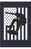 Fourth of July Gift for Skateboarder - American Flag Skateboarding Notebook - USA Flag Skateboarding Journal