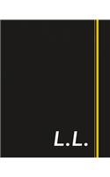 L.L.: Classic Monogram Lined Notebook Personalized With Two Initials - Matte Softcover Professional Style Paperback Journal Perfect Gift for Men and Women