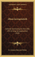 Allman Jarnvagsstatistik: Statistiskt Sammandrag For Aren 1881-1915 Av Kungl. Jarnvagsstyrelsen (1920)