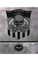Retro Kid(r) - Composition Notebook, College Ruled: 200 Pages (9-3/4 X 7-1/2): Edition - Vintage Retro Skull Metal Stamp