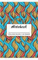 Notebook: Colorful African Twined Threads Pattern Lined Notebook.