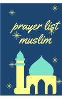 prayer list muslim