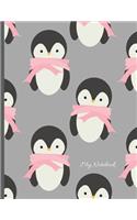My Notebook: Primary Composition Notebook - Blank Lined handwriting notebook practice calligraphy 8.5 x 11 100 writing pages - Cute Animal Cover Penguin