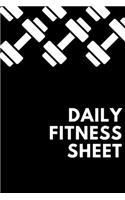 Dumbbells Daily Fitness Sheet: Sheet Notebook / Daily Fitness Sheet Gift, 100 Pages, 6x9, Soft Cover, Matte Finish