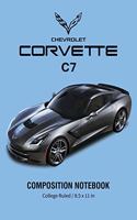 Chevrolet Corvette C7 Composition Notebook College Ruled / 8.5 x 11 in