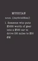 Musician: Music Gifts - Small Lined Journal or Notebook (Card Alternative) (Definition, Humor)
