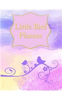 Little Bird Planner: 136 Notebook a Week to View and Lined Page Softcover Planner, College Ruled Notebook (8.5x11, 136 Pages), Pastel/Sky(17 Mirage)