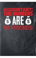 Accountant: The Numbers Are My Friends: Chalkboard, Red & White Design, Blank College Ruled Line Paper Journal Notebook for Accountants and Their Families. (Boo