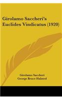 Girolamo Saccheri's Euclides Vindicatus (1920)