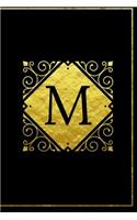 M: Cute Initial Monogram Letter Journal & Diary Notebook for Girls, Teens, Women and Men: Pretty Interior Designs - 120 6x9 Lined Pages With Beautiful 