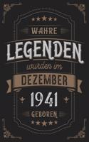 Wahre Legenden wurden im Dezember 1941 geboren: Vintage Geburtstag Notizbuch - individuelles Geschenk für Notizen, Zeichnungen und Erinnerungen - liniert mit 100 Seiten