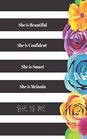 She Is Me: Journal Perfect Gift for the Melanin Girl 8.5x11" 180 pages