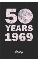 Diary: 50th Moon Landing Anniversary 20th July 1969 50 Years Apollo 11 Record Daily Entries for aspiring Journalists, Reporters & Writers - Note Thoughts &