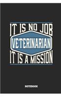 Veterinarian Notebook - It Is No Job, It Is a Mission: Dot Grid Composition Notebook to Take Notes at Work. Dotted Bullet Point Diary, To-Do-List or Journal for Men and Women.