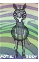 Notebook: Cute Zebra Notebook/Journal for Kids or Animal Lovers to Writing (6x9 Inch.) College Ruled Lined Paper 120 Blank Pages for Children (Green&Black&Whi