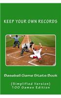 Baseball Game Stats Book