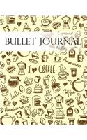 Bullet Journal Notebook, Dotted Grid, Graph Grid-Lined Paper, Large, 8x10, 150 Pages: Vintage Coffee Lovers Doodles Drawing Soft Covers: Master Journaling with Bullet Guide System Professional Journal