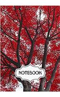 Notebook Dot-Grid, Graph, Lined, Blank: Red Leaves: Pocket Notebook Journal Diary, 120 Pages, 7 X 10 (Blank Notebook Journal)
