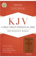 KJV Large Print Personal Size Reference Bible, Brown Cross