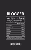 Nutritional Facts Blogger Awesome Notebook: 6x9 inches - 110 graph paper, quad ruled, squared, grid paper pages - Greatest Passionate working Job Journal - Gift, Present Idea
