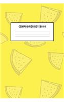 Composition Notebook: Yellow Watermellon Cute Notebook For Kids School Teens Soft Cover Elementary School Creative Writing Journal Diary